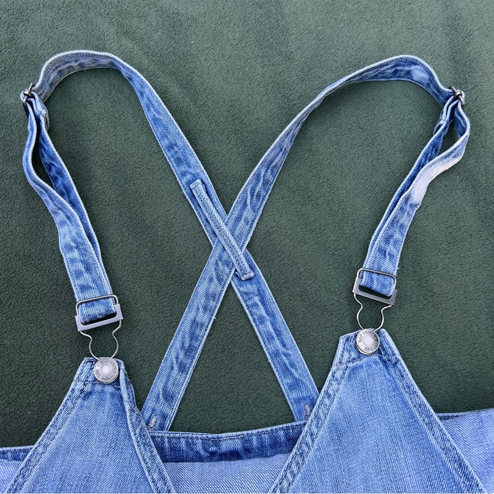 V-Neck Denim Overalls - Picture 6 of 10